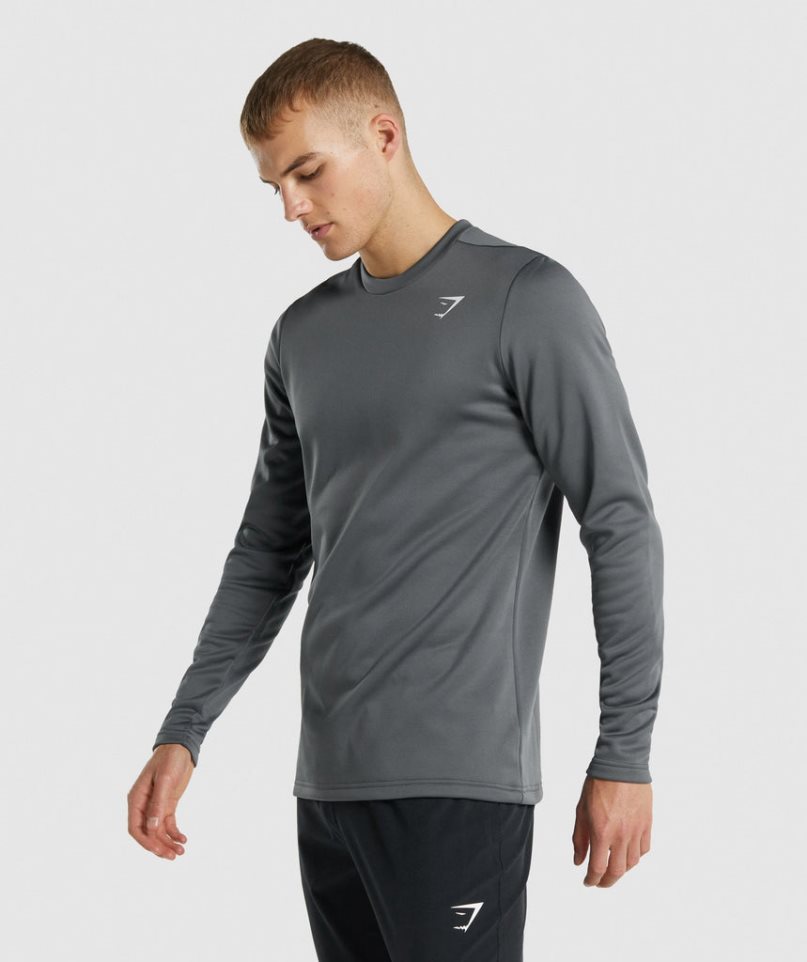 Men's Gymshark Arrival Crew Sweatshirts Dark Grey | CA 38ND05